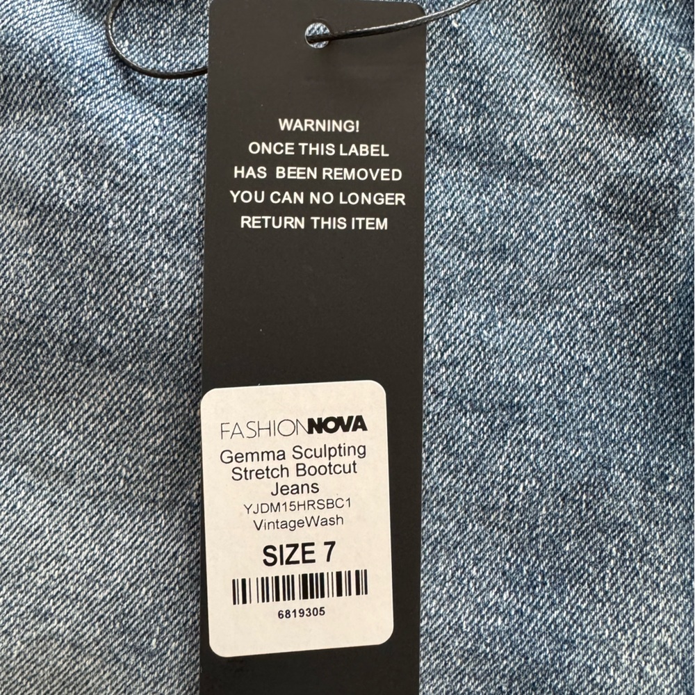 Fashion Nova Gemma Sculpting Stretch Bootcut Jeans Vintage Wash New Size 7 - Picture 8 of 10
